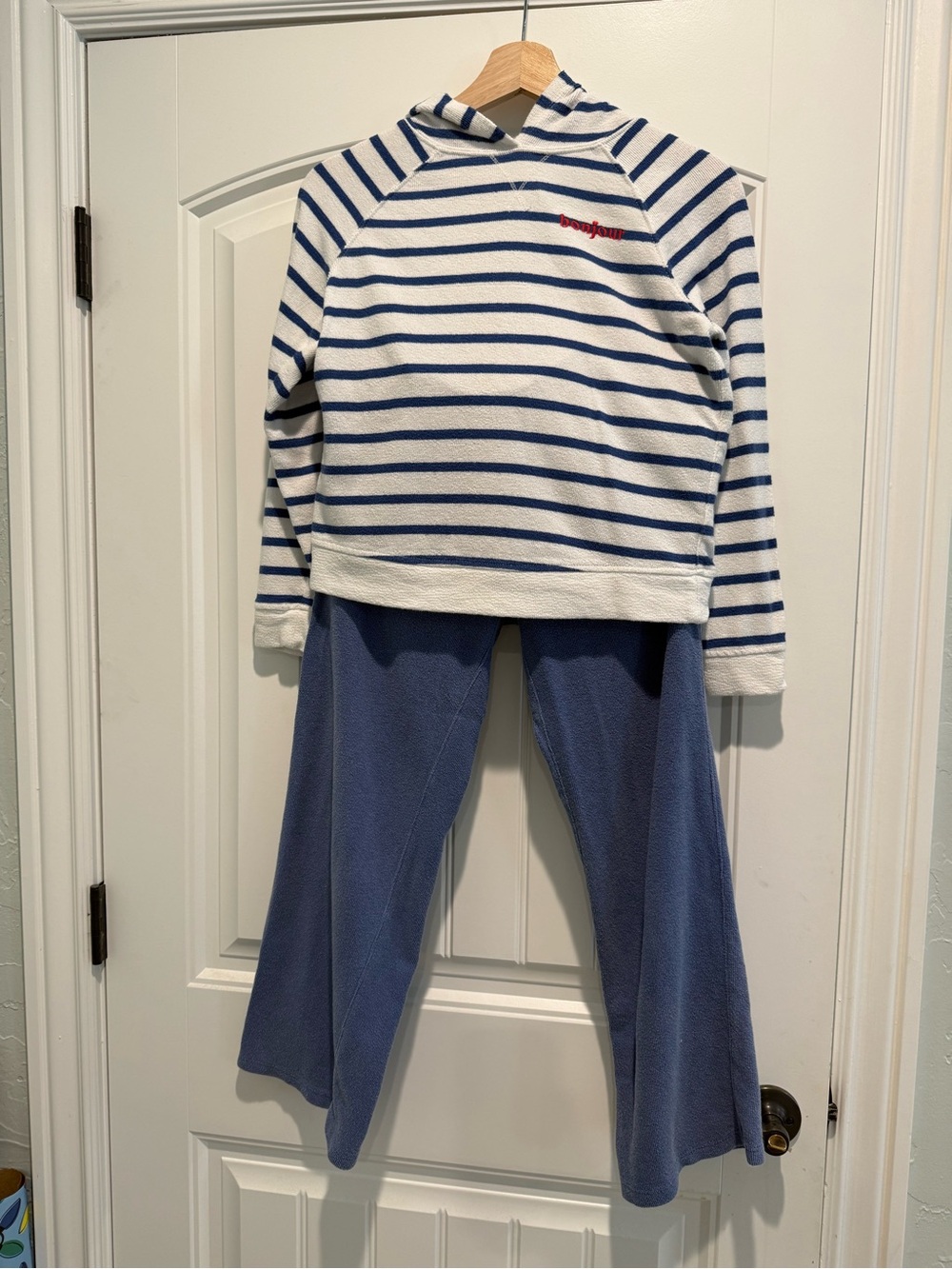 Nautical Blue & White Striped Terry Cloth Outfit.